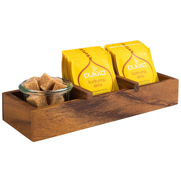 ACACIA Tischbehälter für Weck-Gläser  23,5 x 8,5 x 4,5 cm   mit 3 Fächern