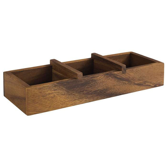 ACACIA Tischbehälter für Weck-Gläser  23,5 x 8,5 x 4,5 cm   mit 3 Fächern