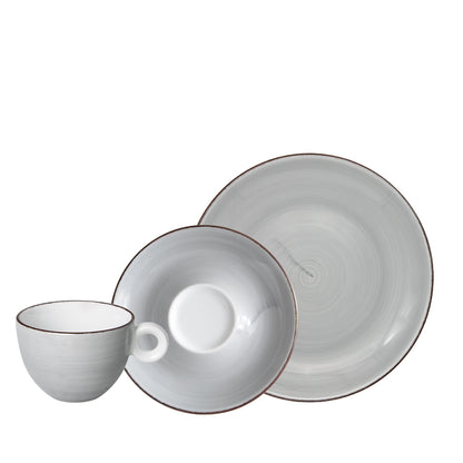 VINTAGE Achat-Grau Mustergeschirr 3-teilig