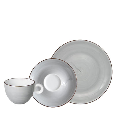 VINTAGE Achat-Grau Mustergeschirr 3-teilig