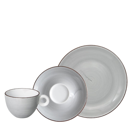 VINTAGE Achat-Grau Mustergeschirr 3-teilig