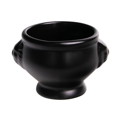 LÖWENKOPF Schmalztöpfchen - Inhalt 50 ml (Größe 6 x 7 x 4,5 cm) - matt schwarz