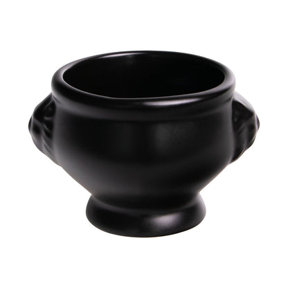 LÖWENKOPF Schmalztöpfchen - Inhalt 50 ml (Größe 6 x 7 x 4,5 cm) - matt schwarz