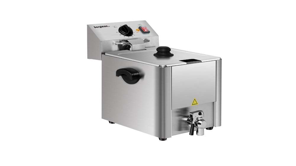 ECOLINE Elektro-Fritteuse mit 1 Becken 10 l & Ablasshahn