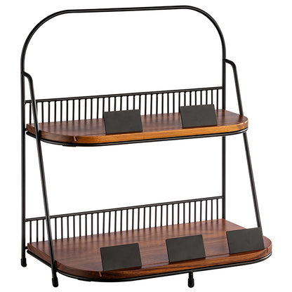 ALL ROUNDER  Etagère   2 - stufige - 21 x 35,5 cm - Schwarz, Braun - Metall/Holz