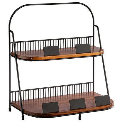 ALL ROUNDER  Etagère   2 - stufige - 21 x 35,5 cm - Schwarz, Braun - Metall/Holz