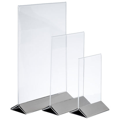 SIGN Kartenhalter, 2 - teilig - 15 x 7 x 23 cm - Transparent, Edelstahl