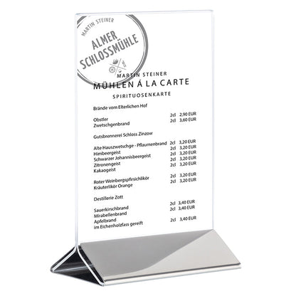 SIGN Kartenhalter, 2 - teilig -  21 x 7 x 32 cm - Transparent, Edelstahl