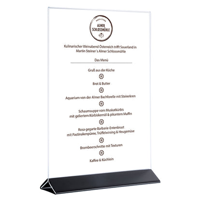 SIGN Kartenhalter, 2 - teilig - 10,5 x 7 x 17 cm  - Transparent, Schwarz