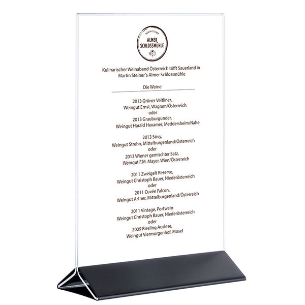 SIGN Kartenhalter, 2 - teilig - 15 x 7 x 23 cm - Transparent, Schwarz