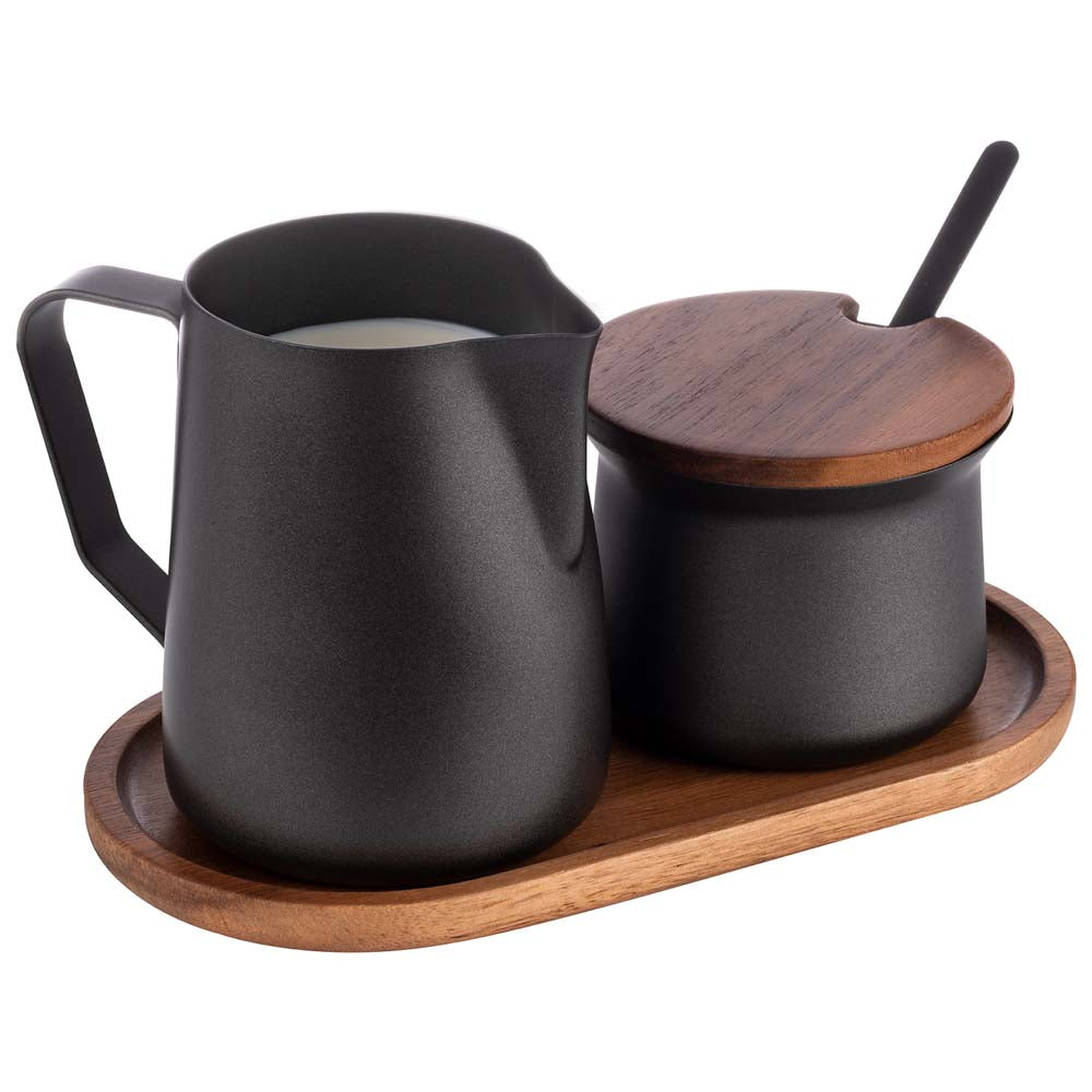 Milch & Zucker-Set - 5- teilig - Schwarz