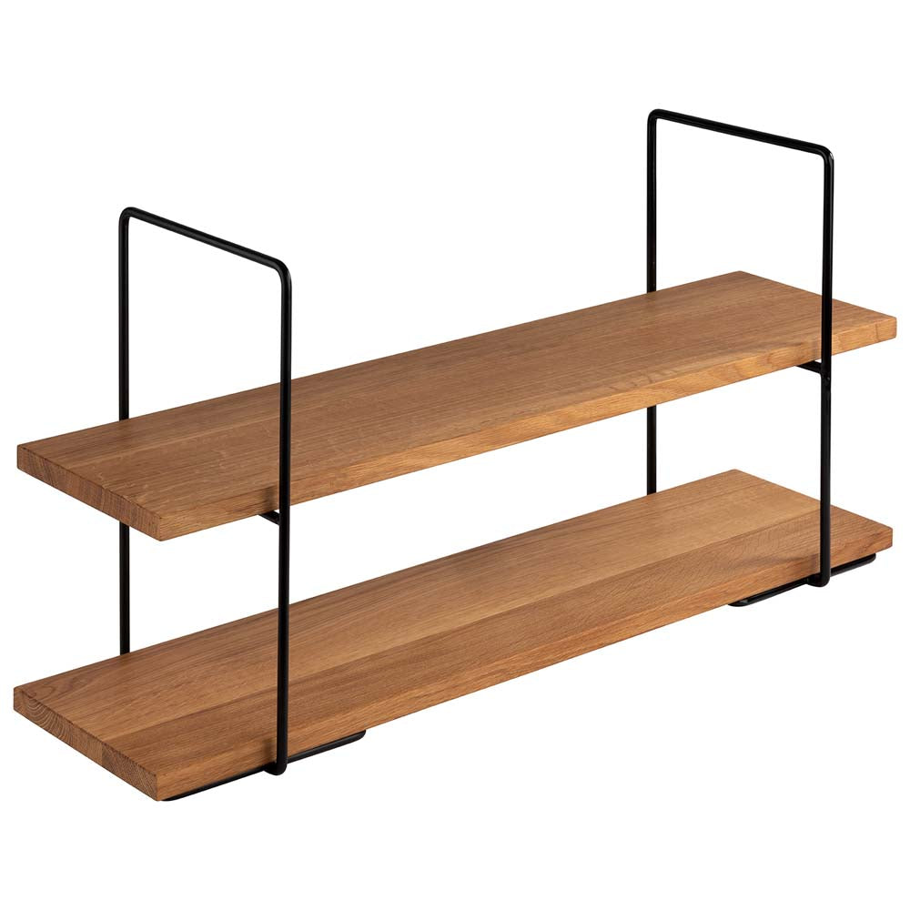PERFECTO LARGE -  Etagère - 2  stufig - 80 x 23 x 40,5 cm - Metal/Eichenholz