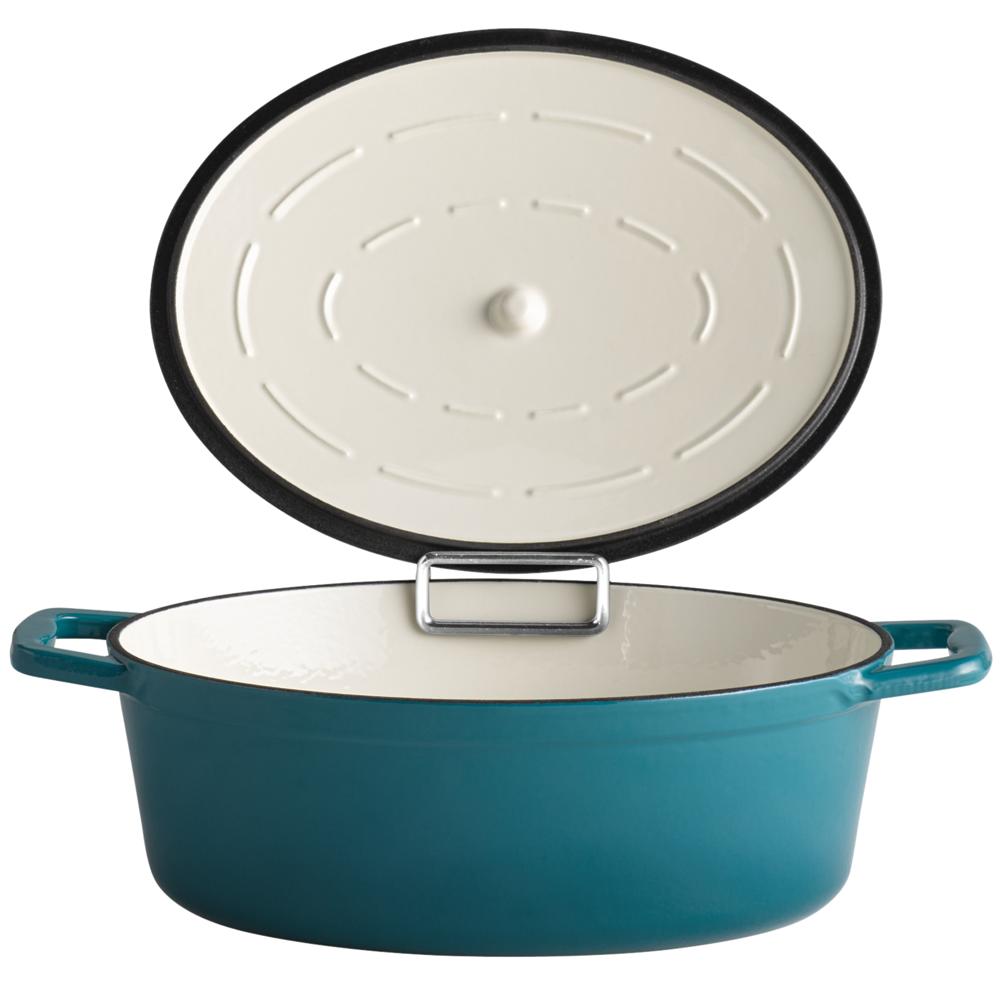 5 STARS Gusseisenbräter mit Deckel - 5 l -  (33 x 25 cm) - Türkis