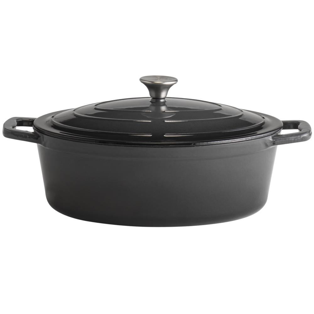 5 STARS Gusseisenbräter mit Deckel - 5 l -  (33 x 25 cm) - Anthrazit