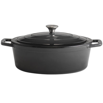 5 STARS Gusseisenbräter mit Deckel - 5 l -  (33 x 25 cm) - Anthrazit