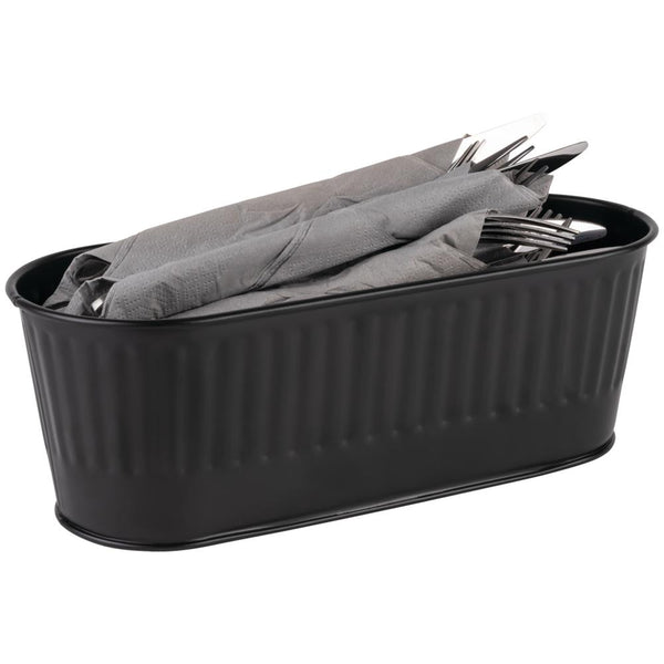 UTENSILO Besteckkorb - 2 l -  (29,5 x 12 x 10 cm) - 18/0 - Schwarz