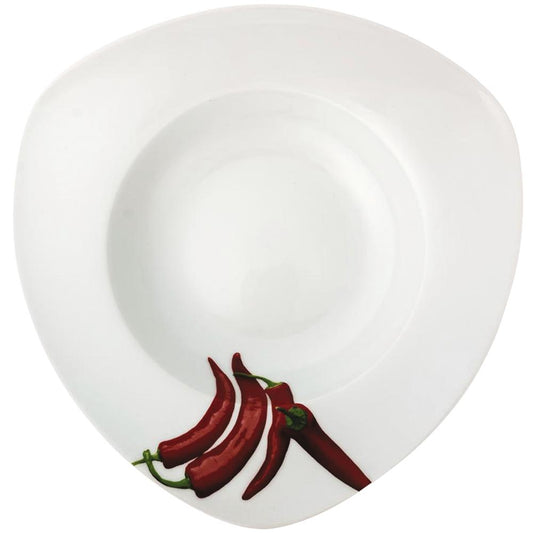 Pastateller Ø 30 x 6,2 cm mit Druck "Chilli"