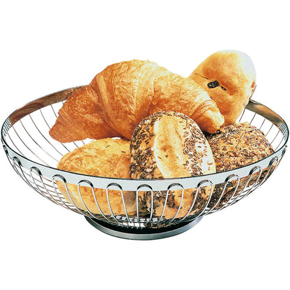 Ovaler Brot- und Obstkorb - 27,5 x 22 x 9,5 cm -Edelstahl