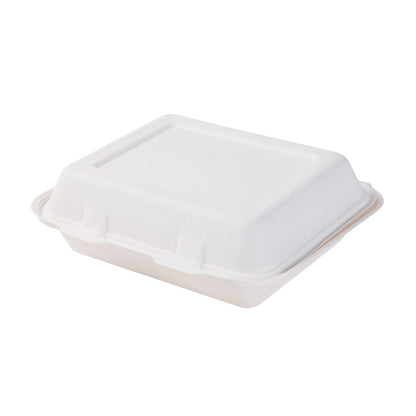 GREENHORN Zuckerrohr Klappdeckel-Behälter  22 x 18,5 x 7 cm- Inhalt 1655 ml (50 Stück)