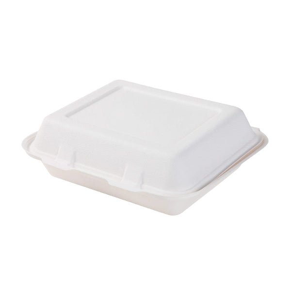 GREENHORN Zuckerrohr Klappdeckel-Behälter  22 x 18,5 x 7 cm- Inhalt 1655 ml (50 Stück)