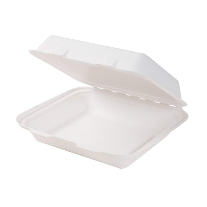 GREENHORN Zuckerrohr Klappdeckel-Behälter  22 x 18,5 x 7 cm- Inhalt 1655 ml (50 Stück)