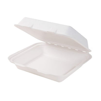 GREENHORN Zuckerrohr Klappdeckel-Behälter  22 x 18,5 x 7 cm- Inhalt 1655 ml (50 Stück)