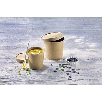 SOUP TO GO Deckel Pappe/PLA f. Becher 765 ml (25 Stück)